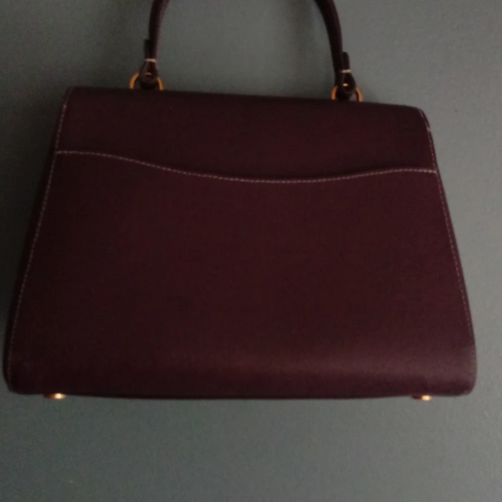 Kate Spade New York Burgundy Leather‎ Top Handle Satchel Bag Gold Hardware